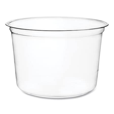 Vegware Round Deli Pots, 16 oz, 4.6 Diameter x 3"h, Clear, Plastic, PK500 CF-DC-16